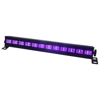 New Uv Led Bar, 12Ledx3W With Black Light Bulbs In Metal Housing For Glow Party, Halloween, Christmas And Special Effects,Us Plu